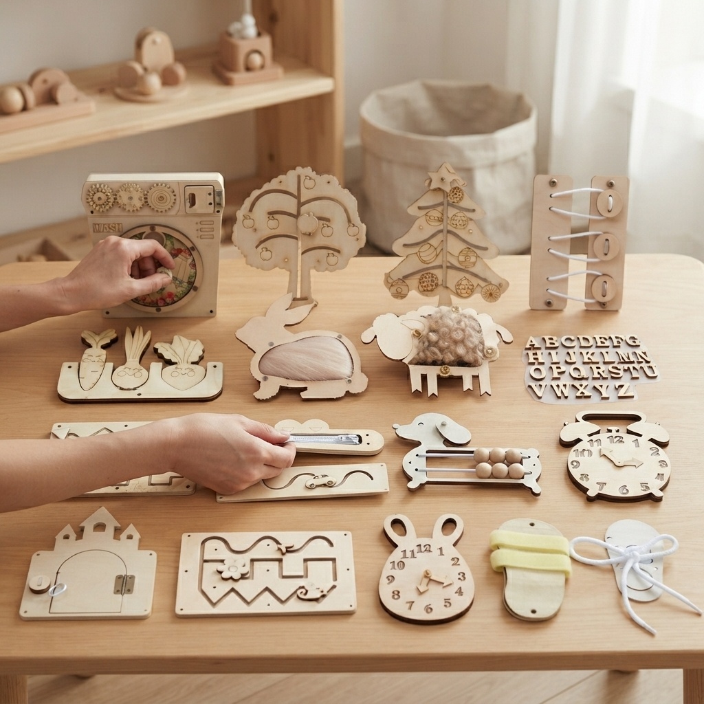 Hot Busy Board Montessori Wood - đánh giá và giá Montessori Wooden Busy Board Toddler