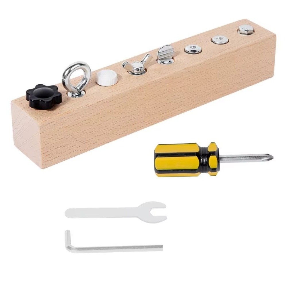 New Portable Montessori Screw  - đánh giá và giá Montessori Wooden Busy Board Toddler