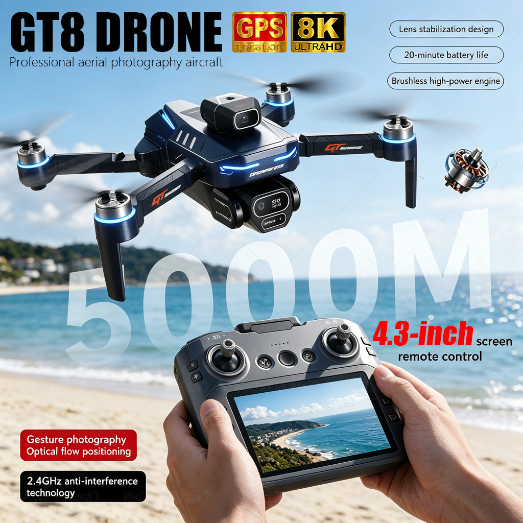 NEW GT8 HD RC Drone 4K Profess - đánh giá và giá Fpv Brushless Rc Drone 4K