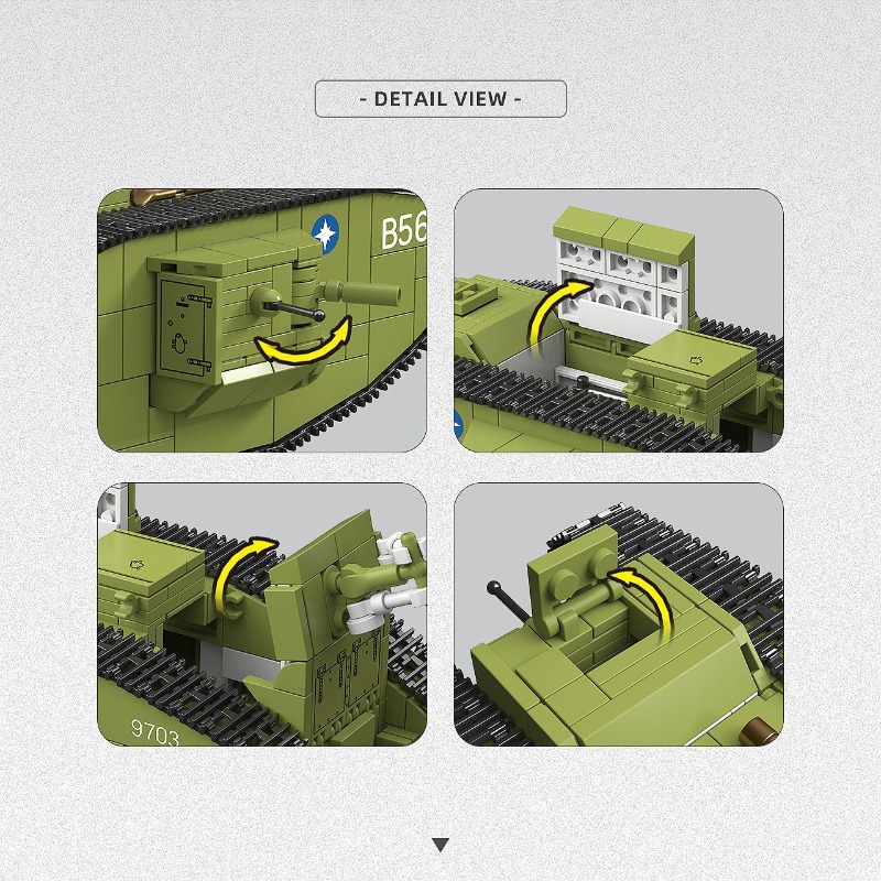 900PCS World War I Heavy Tank  - đánh giá và giá Lego Compatible Military Tank
