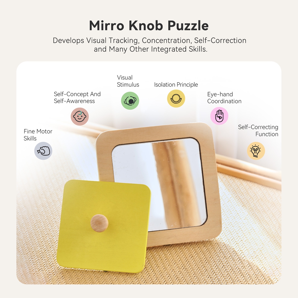 Montessori Wooden Mirror Puzzl - đánh giá và giá Montessori Wooden Busy Board Toddler