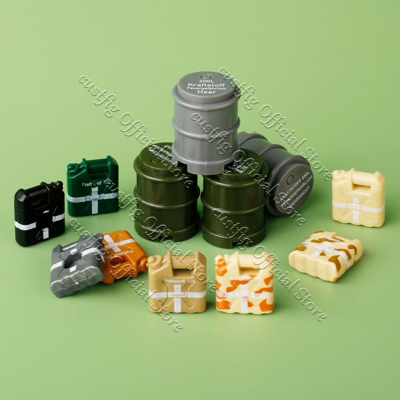 WW2 Military Oil Drum Fuel Tan - đánh giá và giá Lego Compatible Military Tank